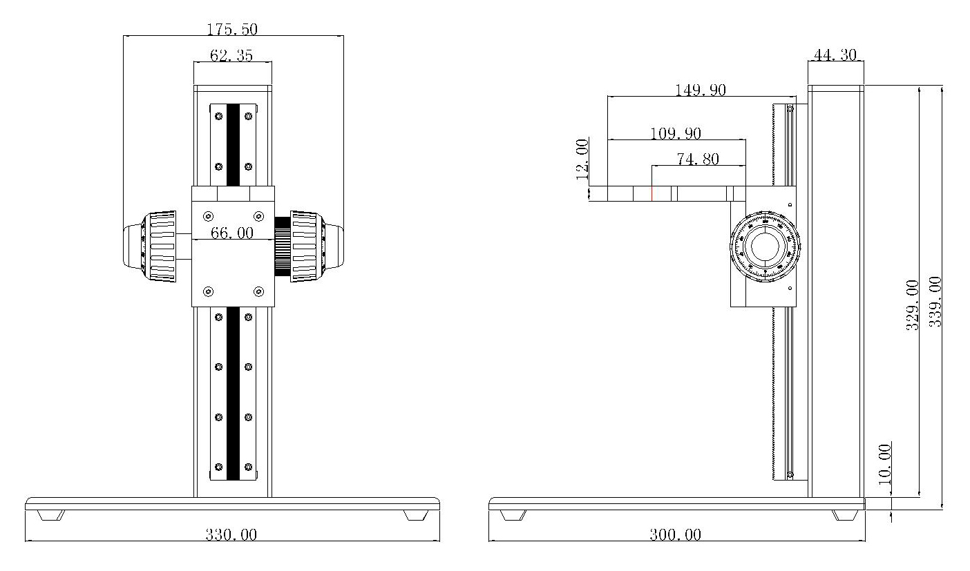 BS-1008 Firkantet stativdimensjon