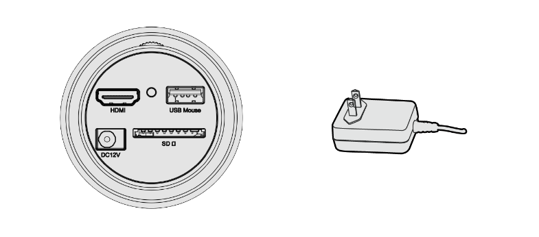 BS-1008D కెమెరాను పవర్ అడాప్టర్ (12V1A)కి కనెక్ట్ చేసి, దాన్ని ఆన్ చేయండి