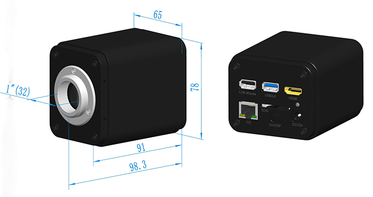 Abmessungen der BWHC-4K-Serie