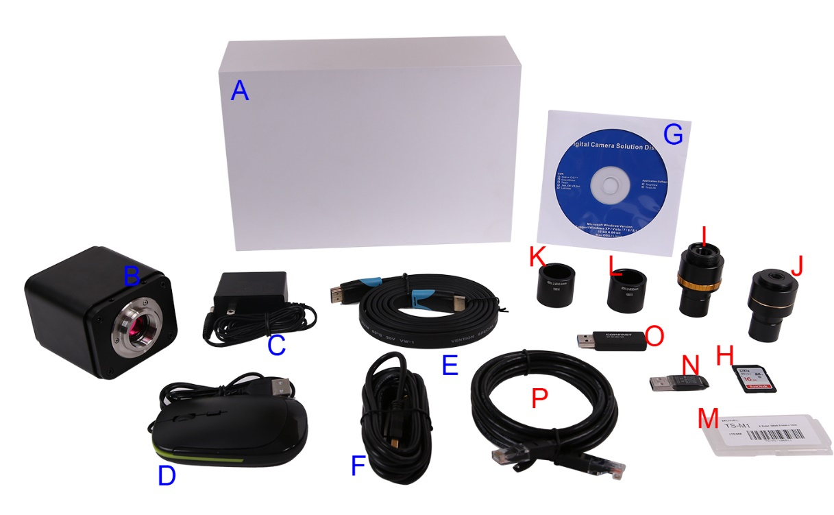 Informacije o pakiranju fotoaparata serije BWHC2-4K