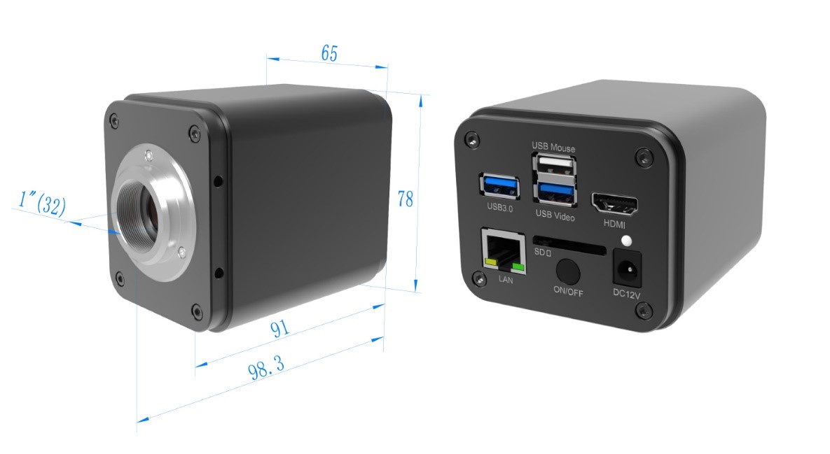 BWHC3-4K Microscopium Digital Camera Dimension